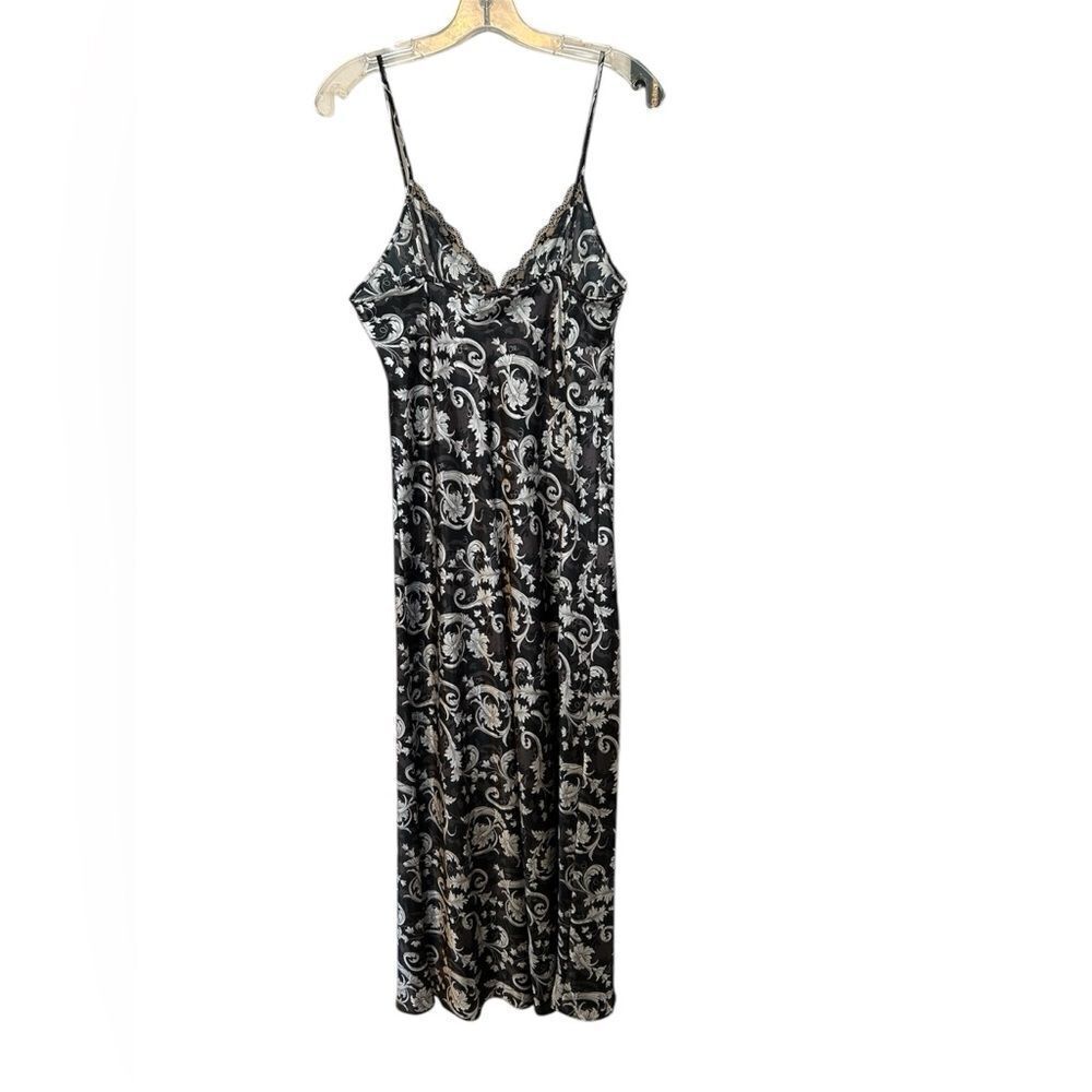 Adonna Floral Slip Lingerie Nightgown Chemise Y2K Babydoll MIDI Slip Dress M